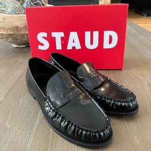 STAUD Women’s LouLou Loafers. Black. Size 40.